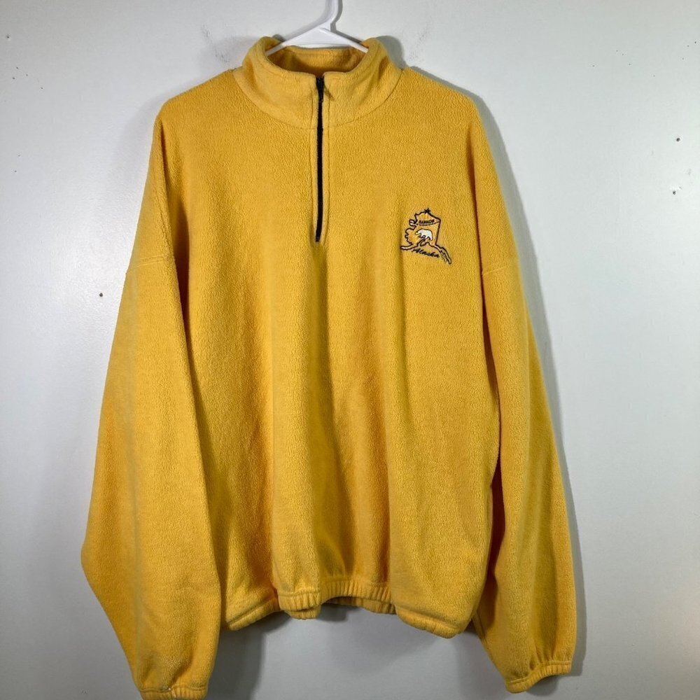 Mens College House Barrow Alaska‎ 1/4 Zip Fleece Yellow XXL